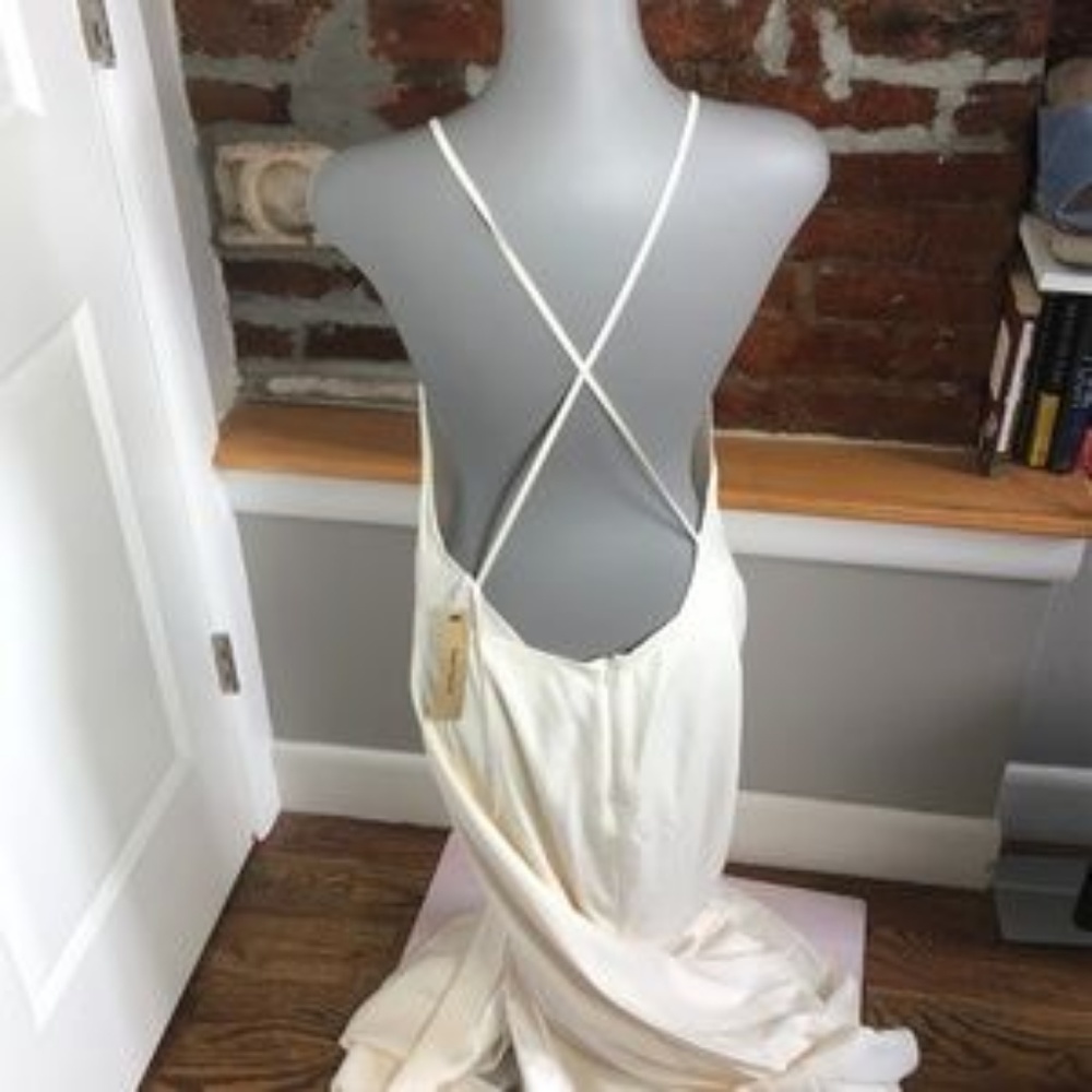 Reformation Dima Plunge Wedding Ivory Dress B88/9 - Picture 4 of 6